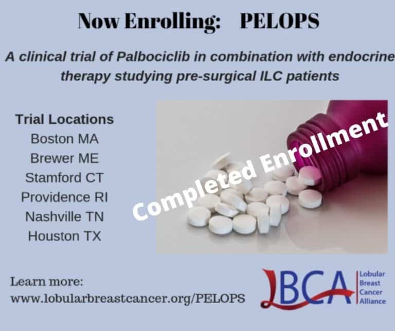 Pelops trial information with words "completed enrollment"
