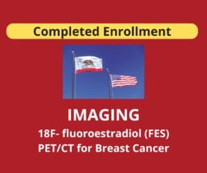 California and American flag with word Imaging below it, Completed Enrollment above, and title of a clinical trial