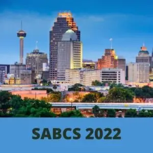 San Antonio Breast Cancer Symposium 2022 with photo of San Antonio