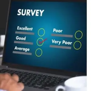 Survey choices on computer screen