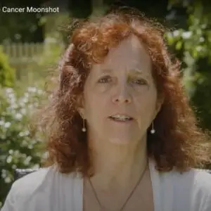Still shot of Laurie Hutcheson from LBCA Cancer Moonshot Video