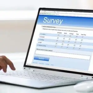 Person taking an online survey