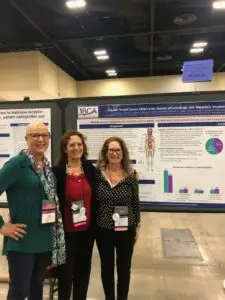 Women in front of LBCA poster
