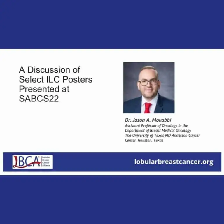 PowerPoint slide of Lobular Breast Cancer Alliance Advocate Chat title