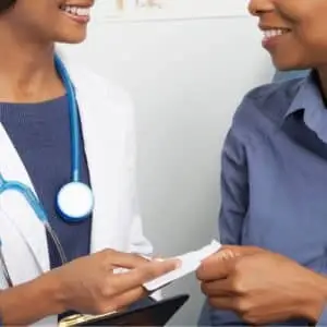 Woman and her doctor
