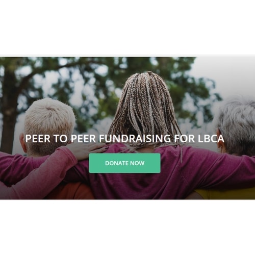 Screenshot of lobularbreastcancer.org Peer-to-Peer Fundraising page
